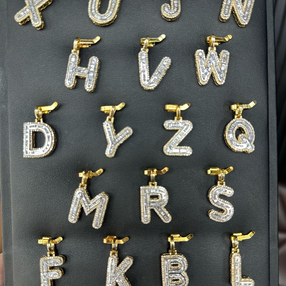 Gold Alphabet Initial Pendants